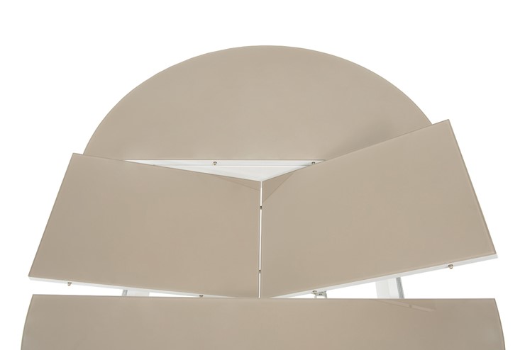 Стол раздвижной Ривьера исп. круг хром №5 (стекло белое/черный) в Бузулуке - изображение 4