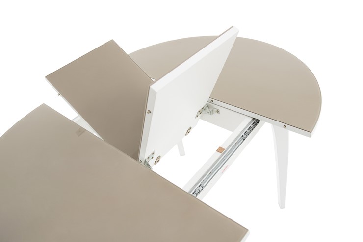 Стол раздвижной Ривьера исп. круг хром №5 (стекло белое/черный) в Бузулуке - изображение 5