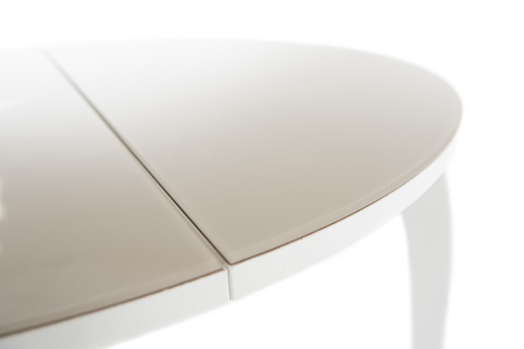 Стол раздвижной Ривьера исп. круг хром №5 (стекло белое/черный) в Орске - изображение 6