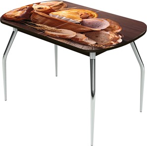 Кухонный стол раскладной Ривьера исп.1 ноги метал. крашеные №24 Фотопечать (Хлеб №3 в Бузулуке