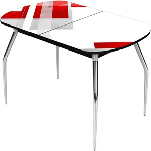 Кухонный стол раздвижной Ривьера исп.1 ноги метал. крашеные №24 Фотопечать (Текстура №47) в Бузулуке