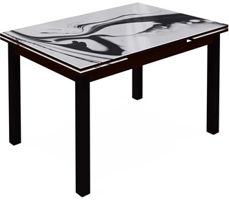 Обеденный раздвижной стол Шанхай исп.1 ноги хром №10 (Exclusive h187/черный) в Орске