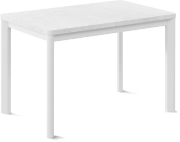 Кухонный раздвижной стол Токио-1L (ноги металлические белые, белый цемент) в Орске