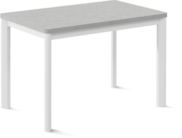 Кухонный раскладной стол Токио-1L (ноги металлические белые, светлый цемент) в Орске