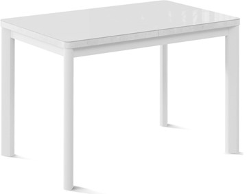 Кухонный раскладной стол Токио-2G (ноги металлические белые, cтекло cristal/белый цемент) в Бузулуке