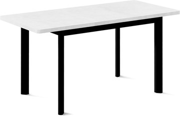 Кухонный стол раздвижной Токио-2L (ноги металлические черные, белый цемент) в Орске - предосмотр 1