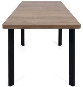 Кухонный раздвижной стол Токио-2L (ноги металлические черные, дуб табако) в Орске - предосмотр 5