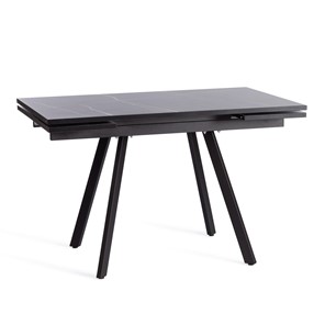 Обеденный раздвижной стол VIGO ЛДСП/HPL/металл,120x80x30х30х75 см, Мрамор чёрный/чёрный арт.19730 в Орске