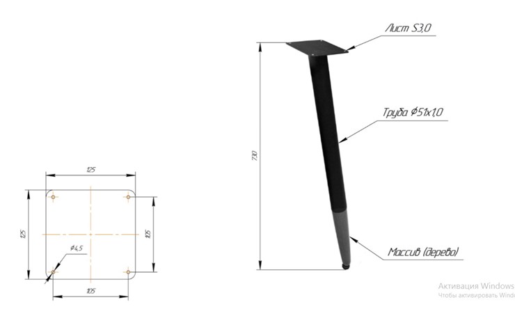 Стол обеденный SHT-TU12 (3 шт.)/ТT8 60/60 (черный/темный орех/прозрачный лак/коричневая сепия) в Бузулуке - изображение 1