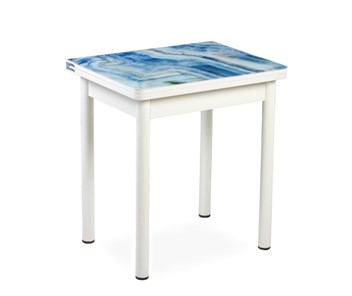 Кухонный пристенный стол СПА-07 СТФ, белый/фотопечать лазурит/опоры прямые белый в Орске