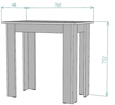 Кухонный стол T94, ДКМ в Орске - изображение 1
