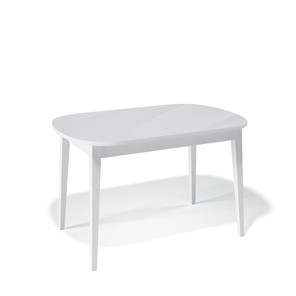 Кухонный раскладной стол Kenner 1300M (Белый/Стекло белое глянец) в Орске