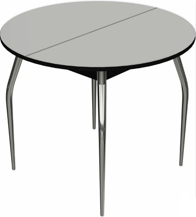 Стол раздвижной Ривьера исп. круг хром №5 (стекло белое/черный) в Бузулуке - изображение