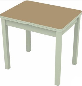 Обеденный раздвижной стол Бари дерево №8 (стекло капучино/белый) в Бузулуке
