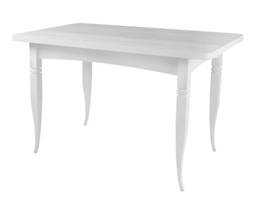 Кухонный стол раскладной Ялта 2 с резными опорами Белый/Ясень Анкор светлый в Орске