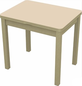 Раздвижной стол Бари дерево №8 (стекло молочное/дуб выбеленный) в Орске