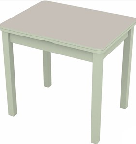 Кухонный раскладной стол Бари дерево №8 (стекло белое/белый) в Орске