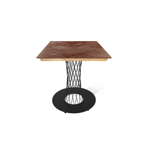 Керамический обеденный стол SHT-TU3-1/ТT8 60/60 (черный муар/прозрачный лак/коричневая сепия) в Орске