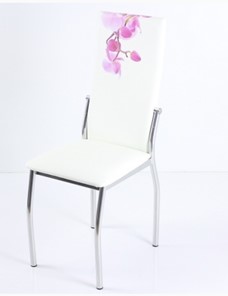 Стул В-610 СТ хром люкс/белый, фотопечать орхидея в Бузулуке