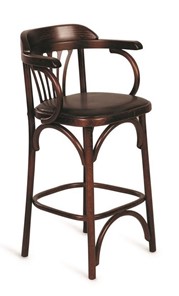 Барный стул 750 мягкий (темный тон, экокожа коричневая) в Орске