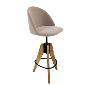 Барный стул SHT-ST35 / SHT-S92 (латте/браш.коричневый/черный муар) в Бузулуке