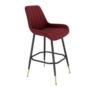 Барный стул SHT-ST37 / SHT-S148 (рубиновое вино/черный муар/золото) в Орске