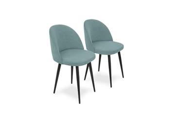 Комплект из 2-х обеденных стульев Лайт мятный черные ножки в Бузулуке