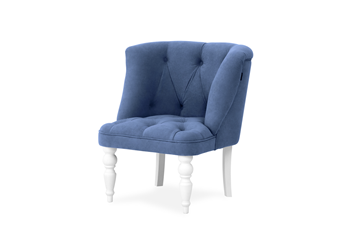 Мягкое кресло Бриджит синий ножки белые в Бузулуке