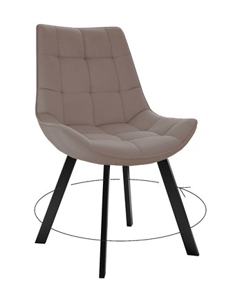Обеденный стул 263 Поворотный, Микровелюр B5 Latte / опоры черные в Орске - изображение