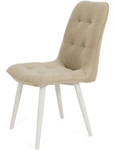 Обеденный стул Бакарди, ноги белые круглые R38/велюр T170 Бежевый в Бузулуке