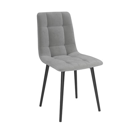 Обеденный стул Белла, велюр тенерифе грей/Цвет металл черный в Бузулуке - изображение