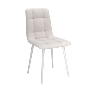 Обеденный стул Белла, велюр тенерифе крем/Цвет металл белый в Бузулуке