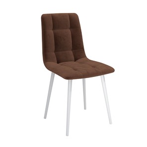Обеденный стул Белла, велюр тенерифе шоколад/Цвет металл белый в Бузулуке