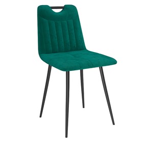 Обеденный стул Брандо, велюр тенерифе изумруд/Цвет металл черный в Орске