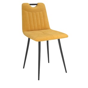 Обеденный стул Брандо, велюр тенерифе куркума/Цвет металл черный в Орске
