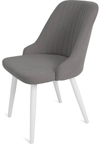 Обеденный стул Даниэлла, ноги белые круглые XXL (R38)/велюр T180 Светло-серый в Орске