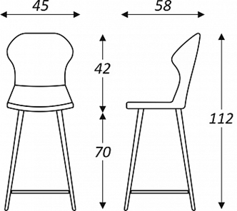 Обеденный стул Марио барный(Бордо Т175/ноги черные) в Бузулуке - предосмотр 2