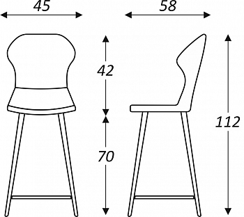 Обеденный стул Марио барный(Аквамарин Т179/ноги черные) в Бузулуке - изображение 5