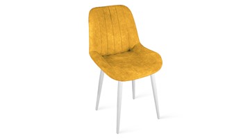 Обеденный стул Марвел Исп. 2 К1С (Белый матовый/Микровелюр Wellmart Yellow) в Бузулуке