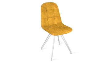 Кухонный стул Райс К4 (Белый матовый/Микровелюр Wellmart Yellow) в Орске