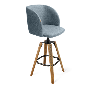 Полубарный стул SHT-ST33 / SHT-S93 (синий лед/браш.коричневый/черный муар) в Орске