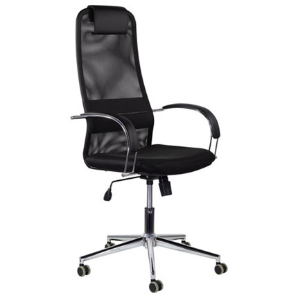Кресло Brabix Premium Pilot EX-610 CH (хром, ткань-сетка, черное) 532417 в Бузулуке - изображение