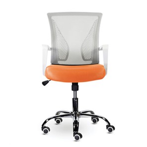 Офисное кресло Brabix Wings MG-306 (пластик белый, хром, сетка, серое/оранжевое) в Бузулуке