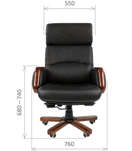 Офисное кресло CHAIRMAN 417 кожа черная в Бузулуке - предосмотр 1