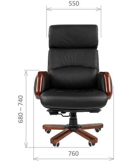 Офисное кресло CHAIRMAN 417 кожа черная в Бузулуке - изображение 1