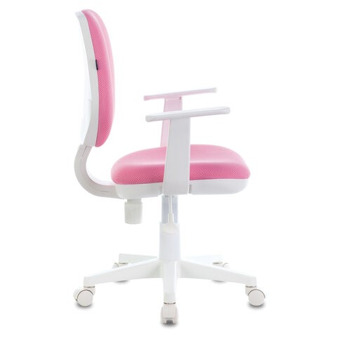 Кресло Brabix Fancy MG-201W (с подлокотниками, пластик белый, розовое) 532409 в Бузулуке - изображение 1