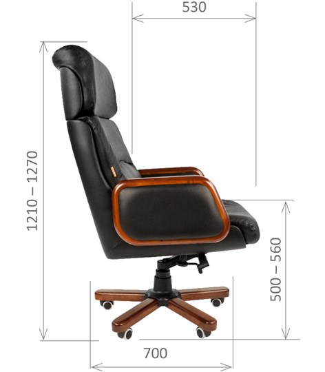 Офисное кресло CHAIRMAN 417 кожа черная в Бузулуке - изображение 2