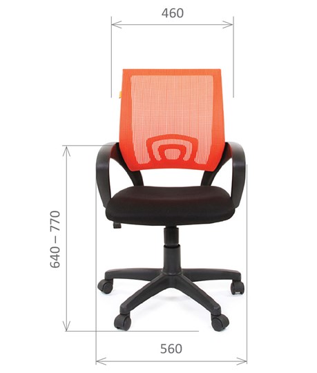 Офисное кресло CHAIRMAN 696 black Сетчатый акрил DW66 оранжевый в Орске - изображение 1