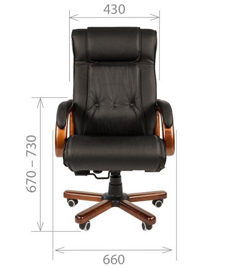 Кресло CHAIRMAN 653 кожа черная в Бузулуке - изображение 1