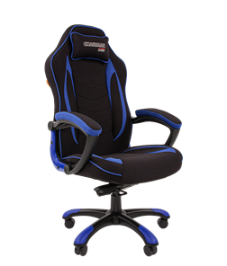 Кресло игровое CHAIRMAN GAME 28 Полиэстер комбинированная ткань синий/черный в Орске